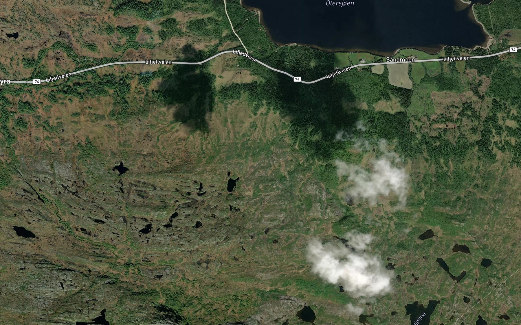 Satellite map of the Storlibekken