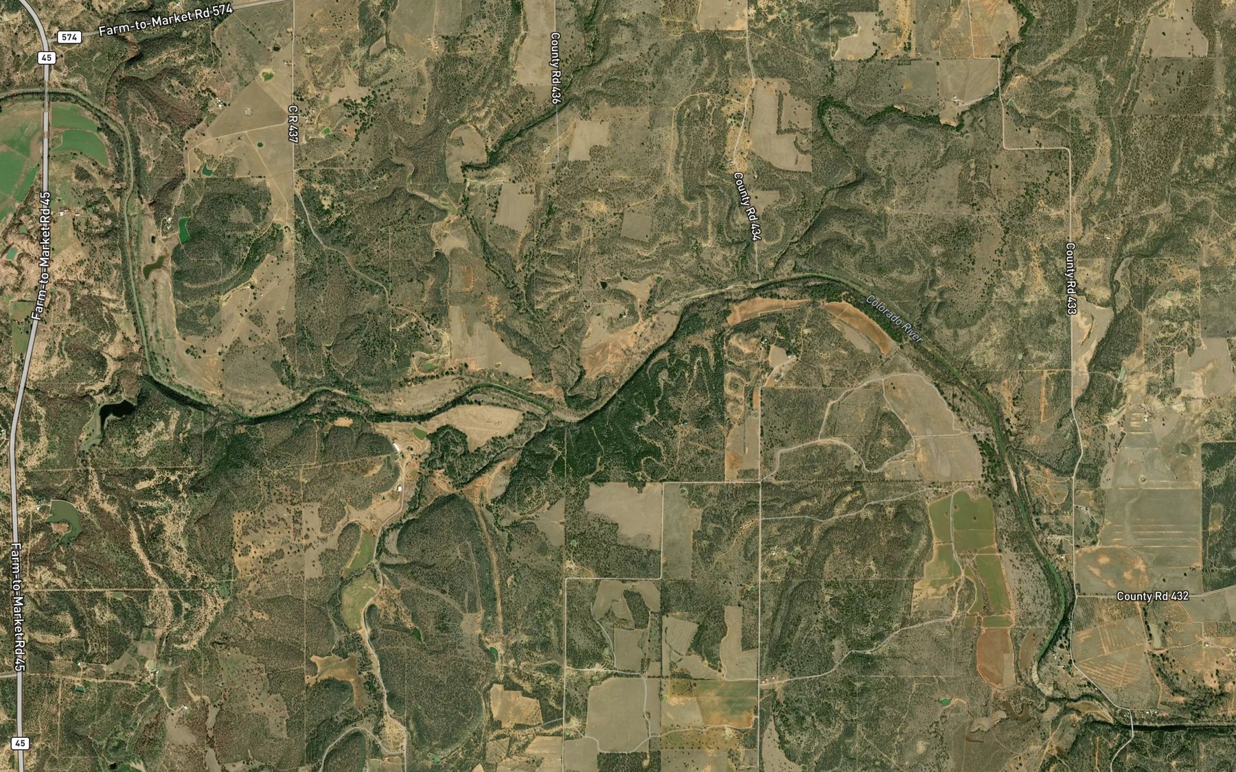 Satellite map of the Buffalo Creek