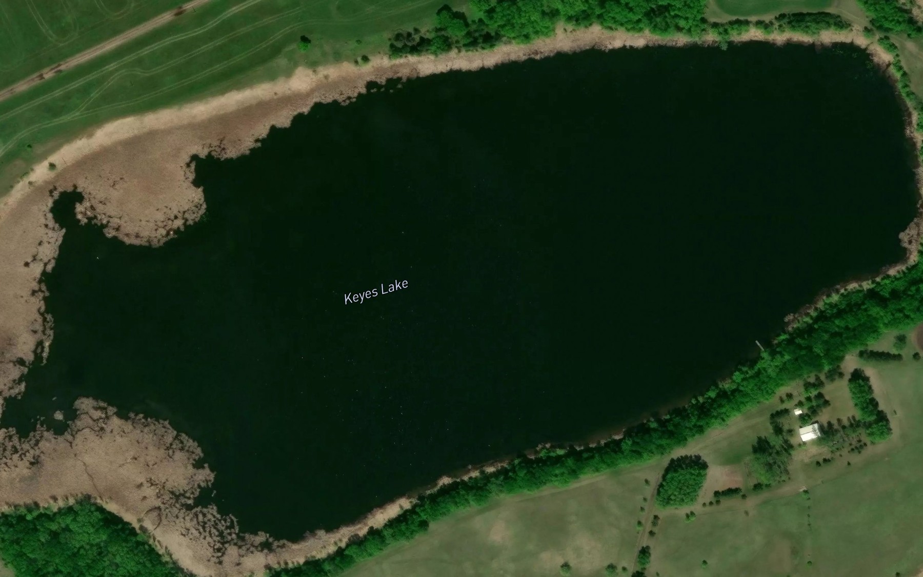 Satellite map of the Keyes Lake