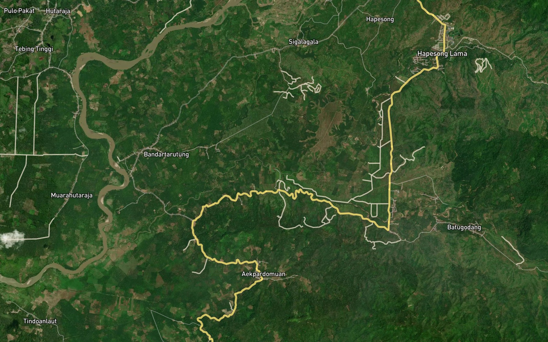 Satellite map of the Aek Tambahaya