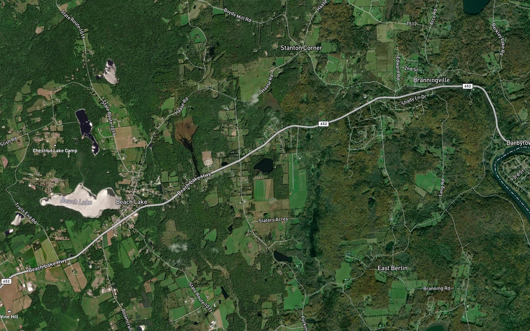 Satellite map of the Little Beach Pond