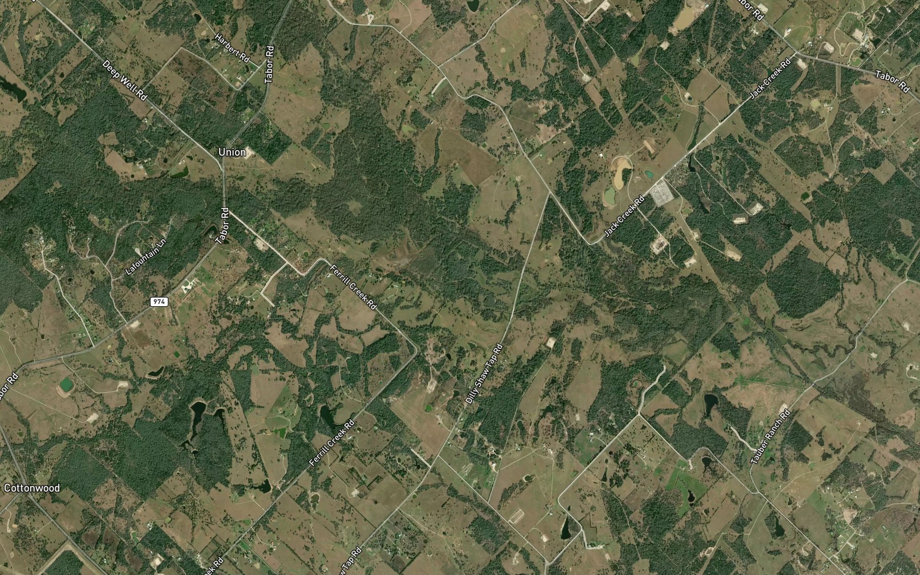 Satellite map of the Ferrill Branch