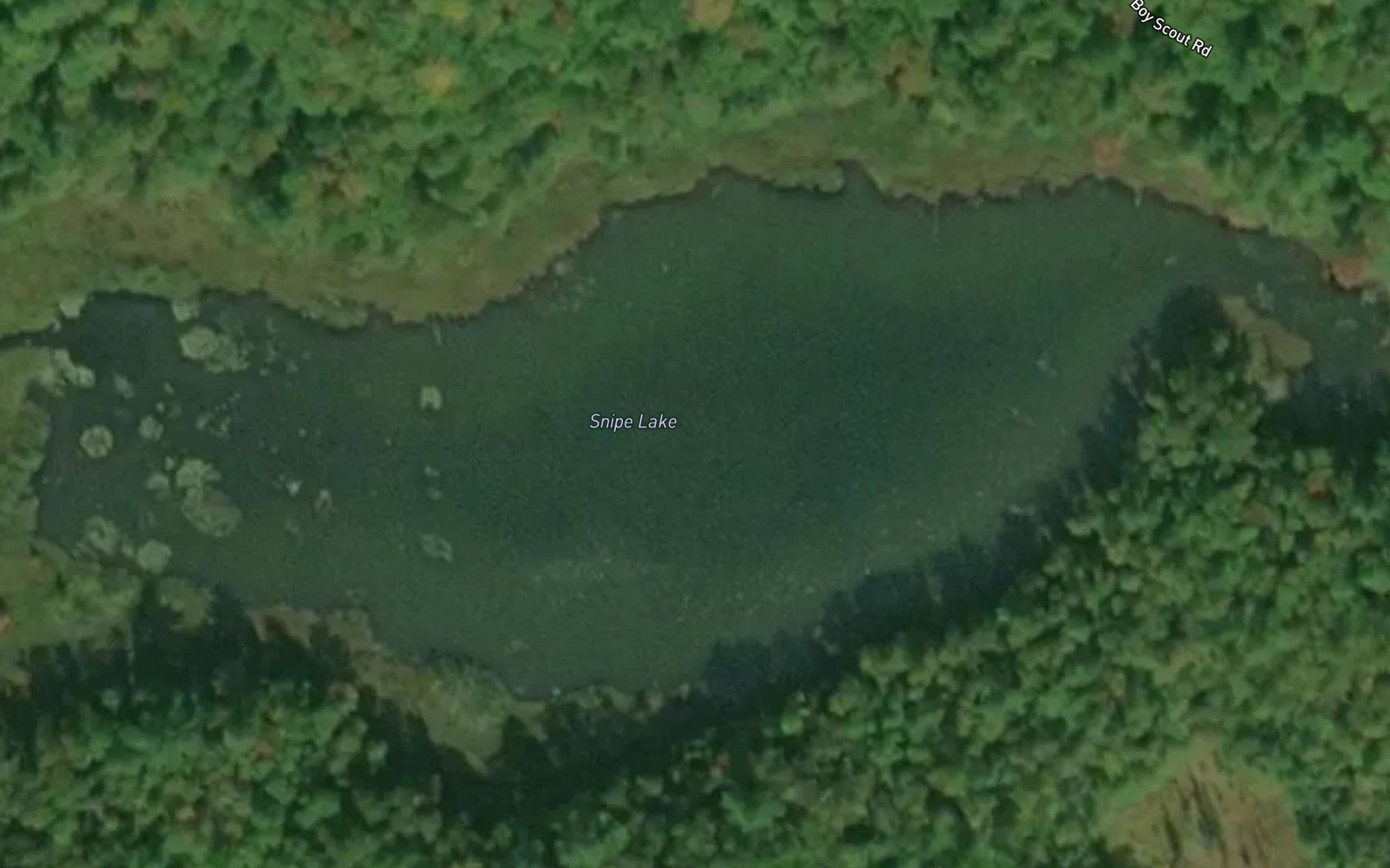 Satellite map of the Snipe Lake