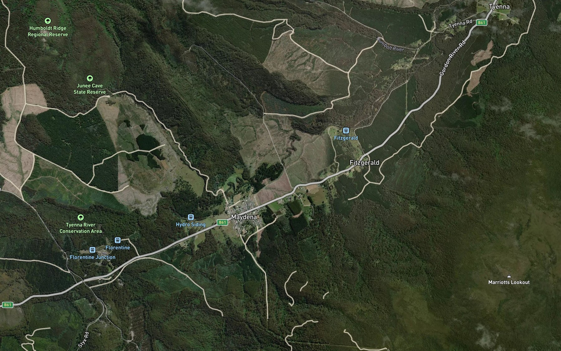 Satellite map of the Junee River