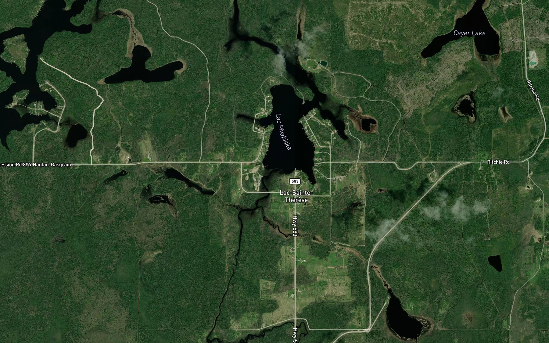 Satellite map of the Ste.-Therese Creek