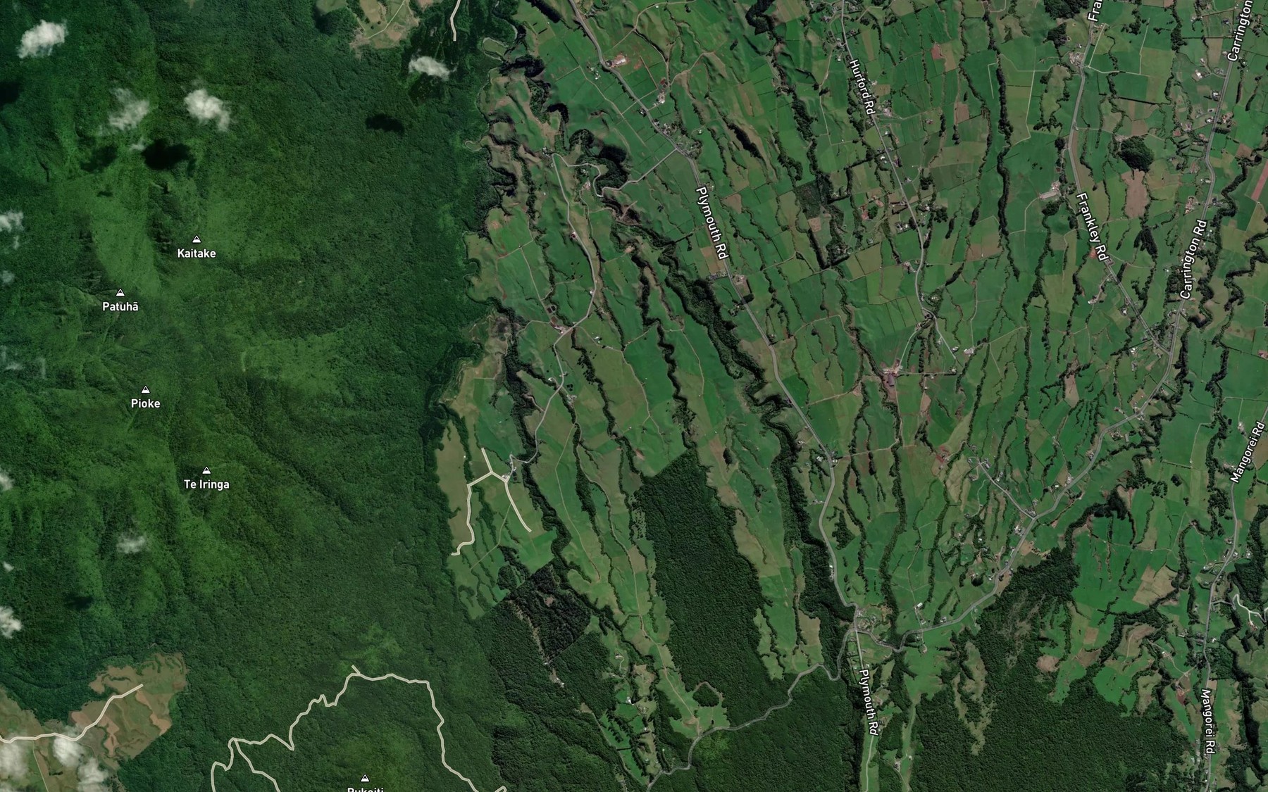 Satellite map of the Te Maketu Stream