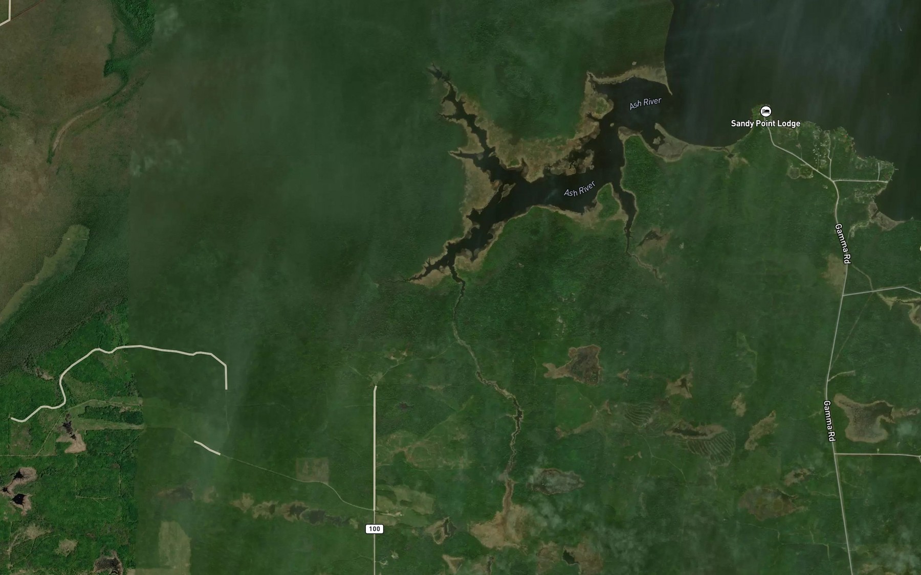 Satellite map of the Tom Cod Creek