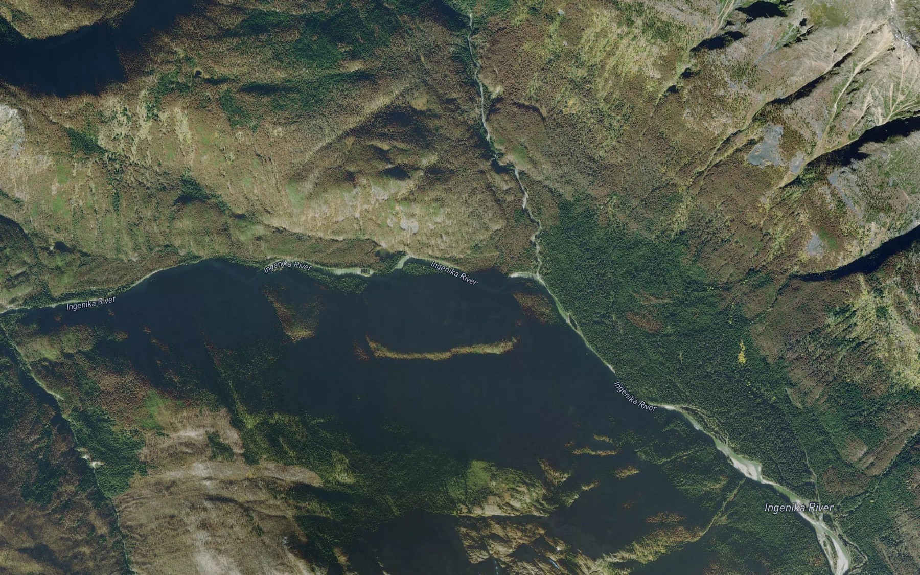 Satellite map of the Flameau Creek