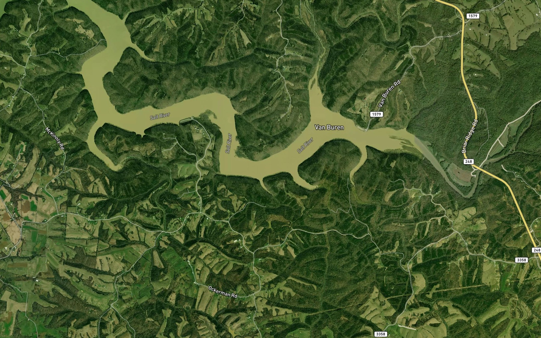 Satellite map of the Levy Creek
