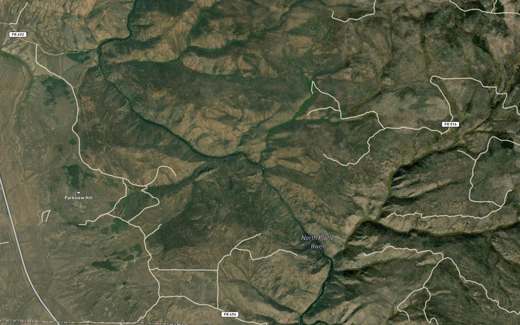 Satellite map of the Porter Creek