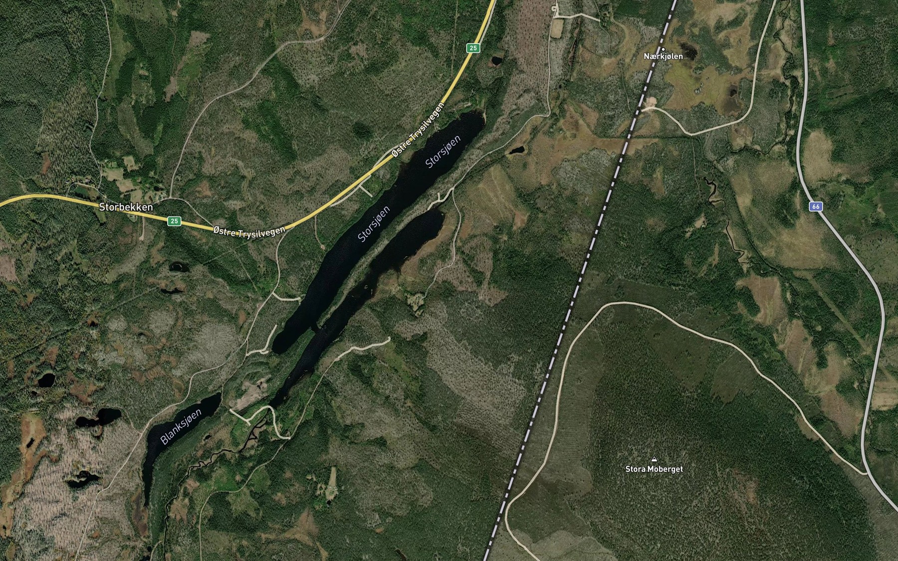 Satellite map of the Flersjo