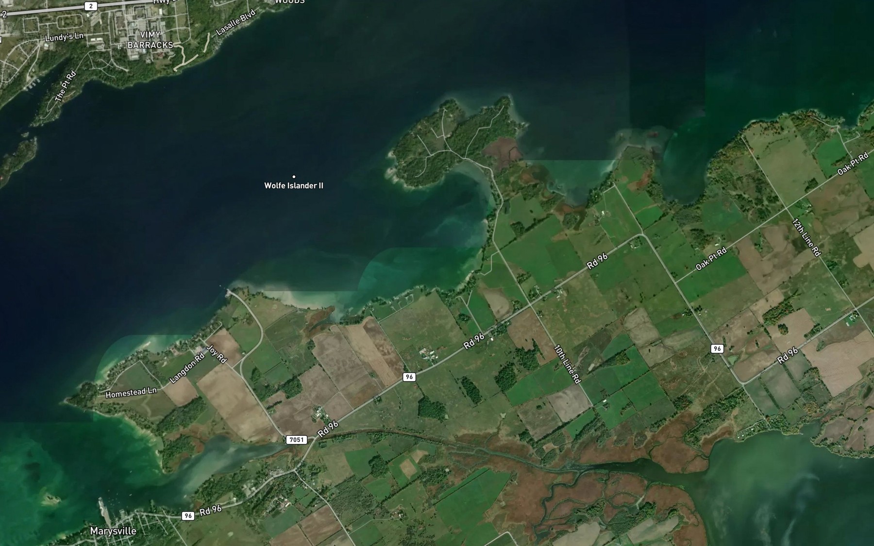 Satellite map of the Browns Bay