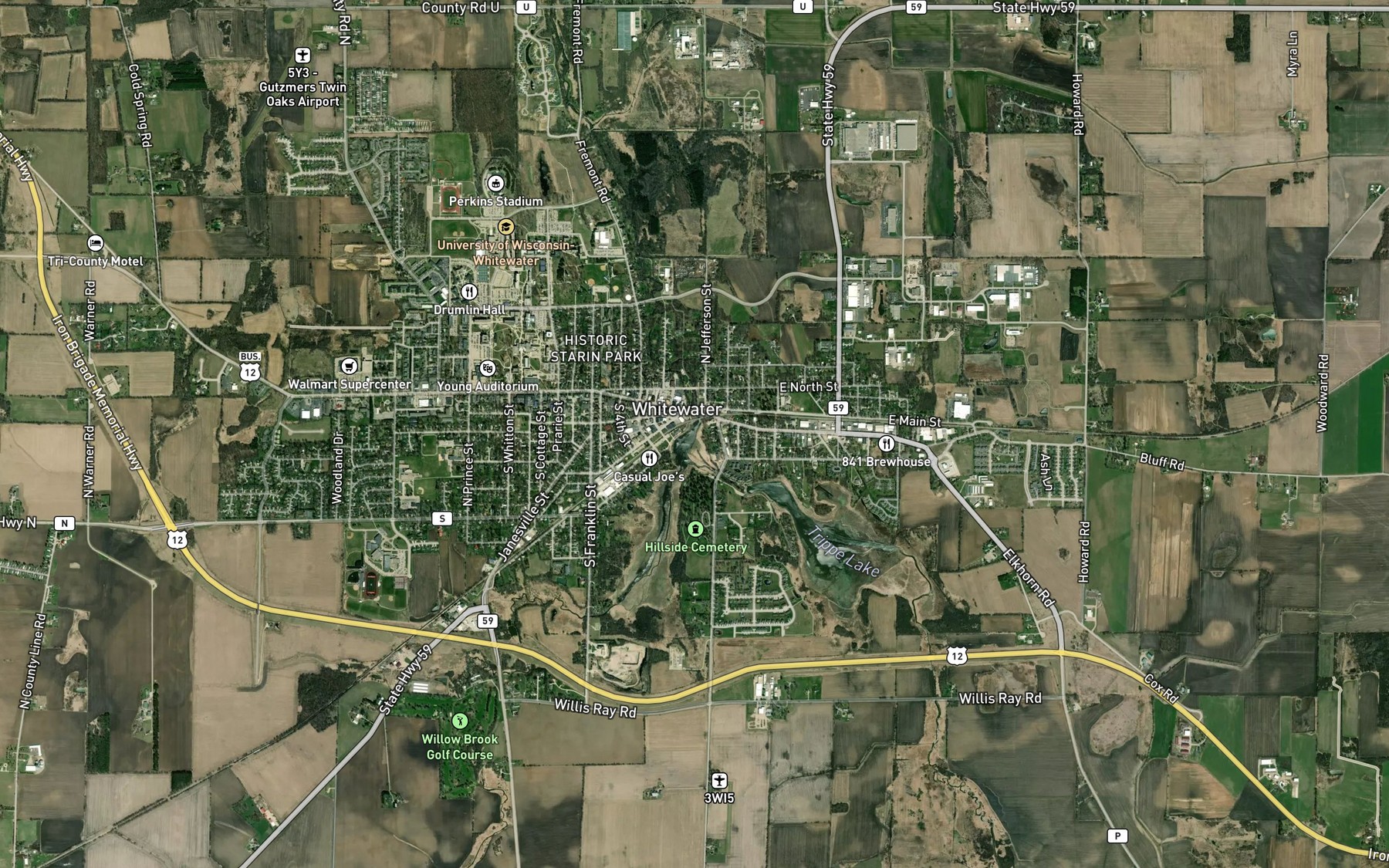 Satellite map of the Spring Brook