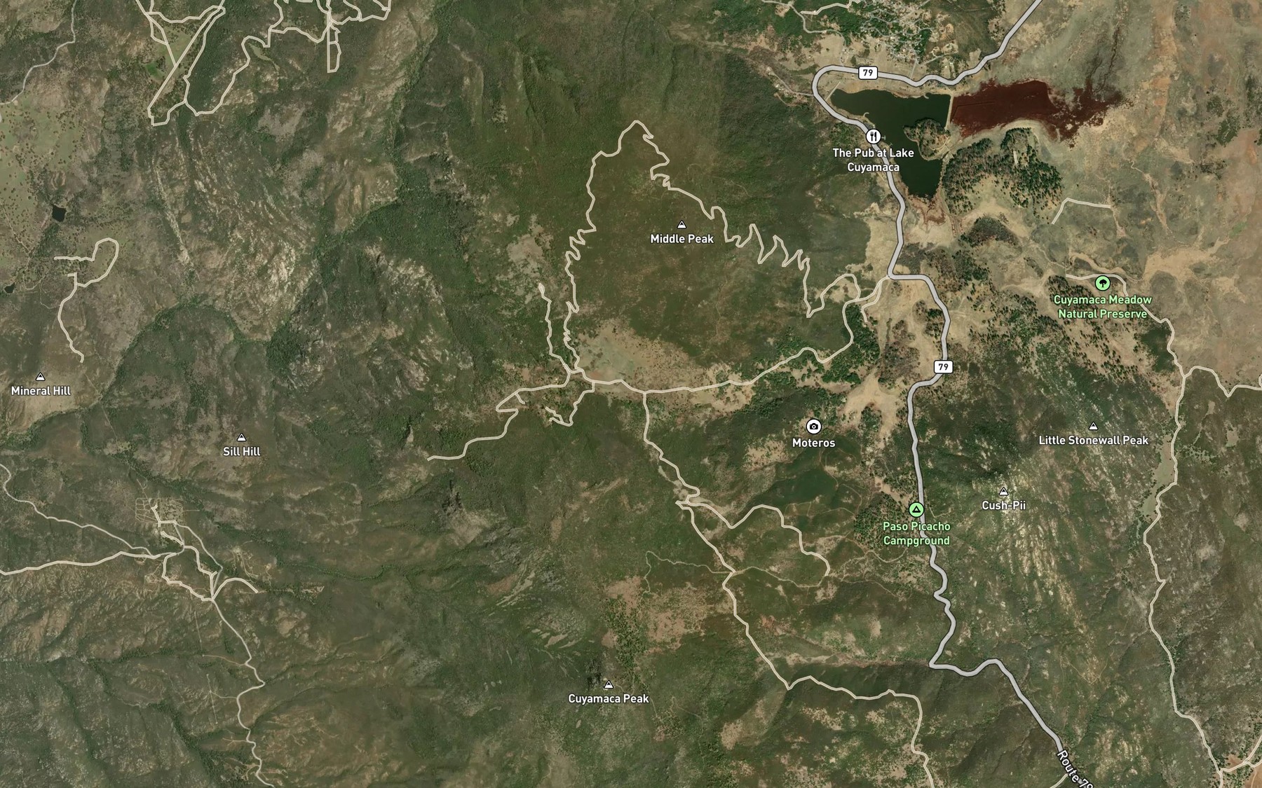 Satellite map of the La Puerta Springs