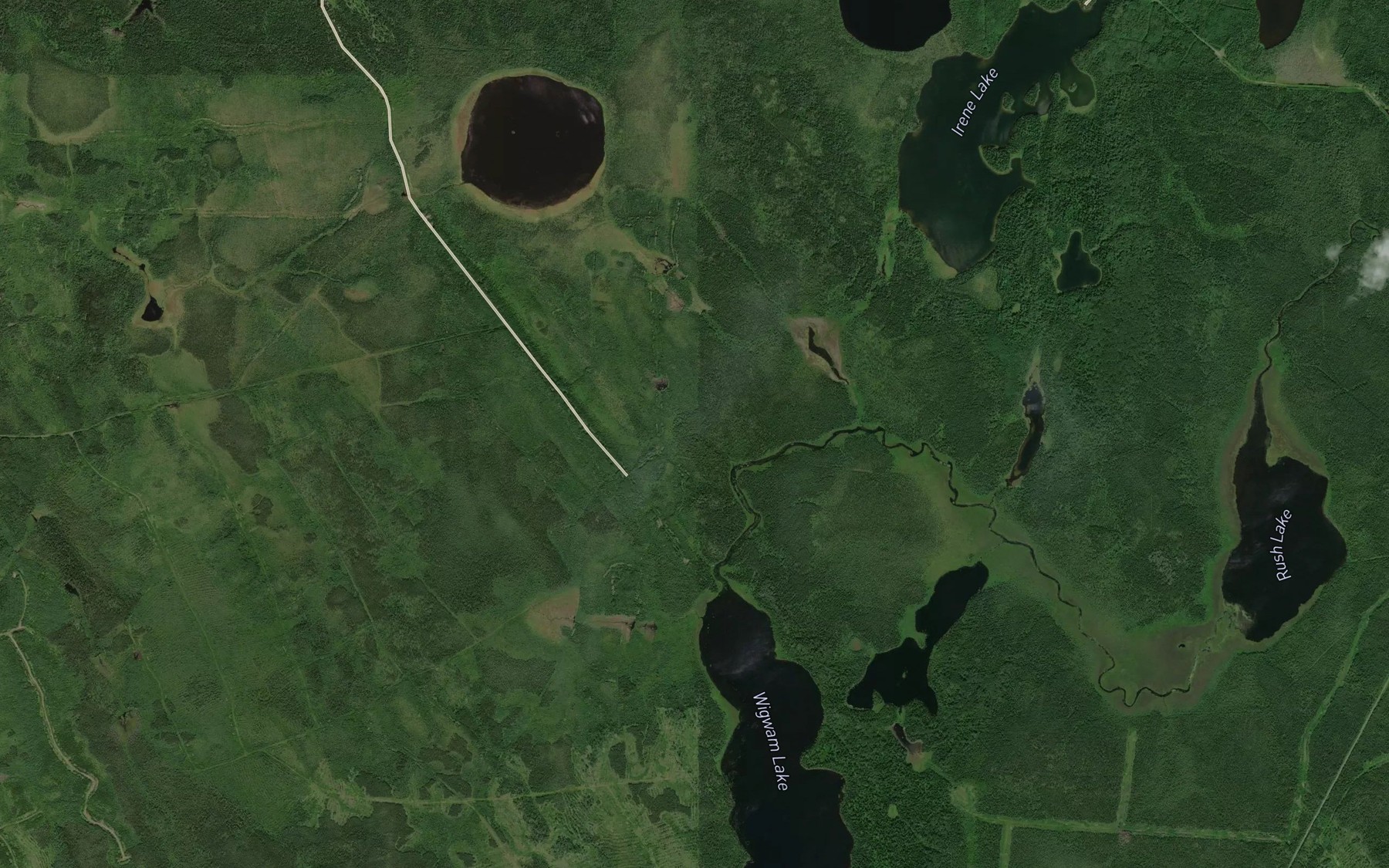 Satellite map of the Irene Creek