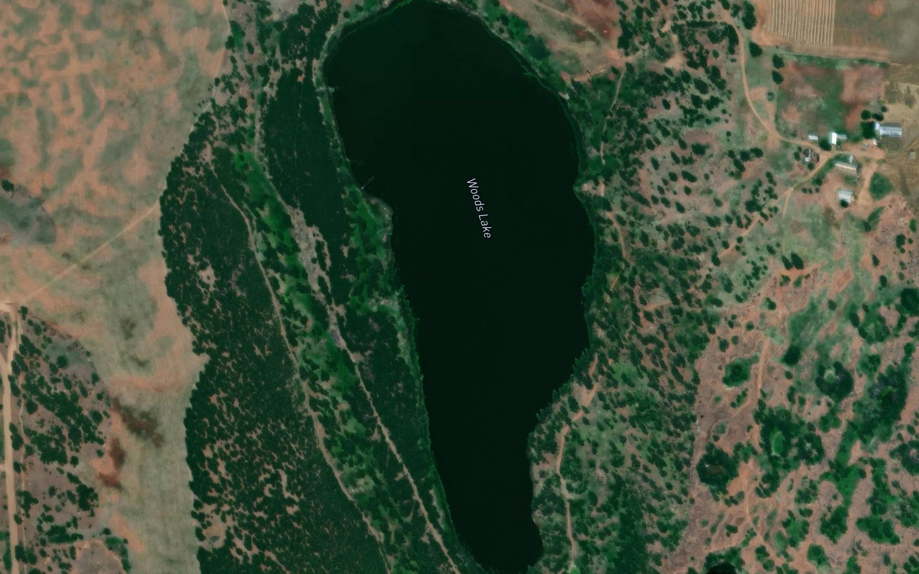Satellite map of the Woods Lake