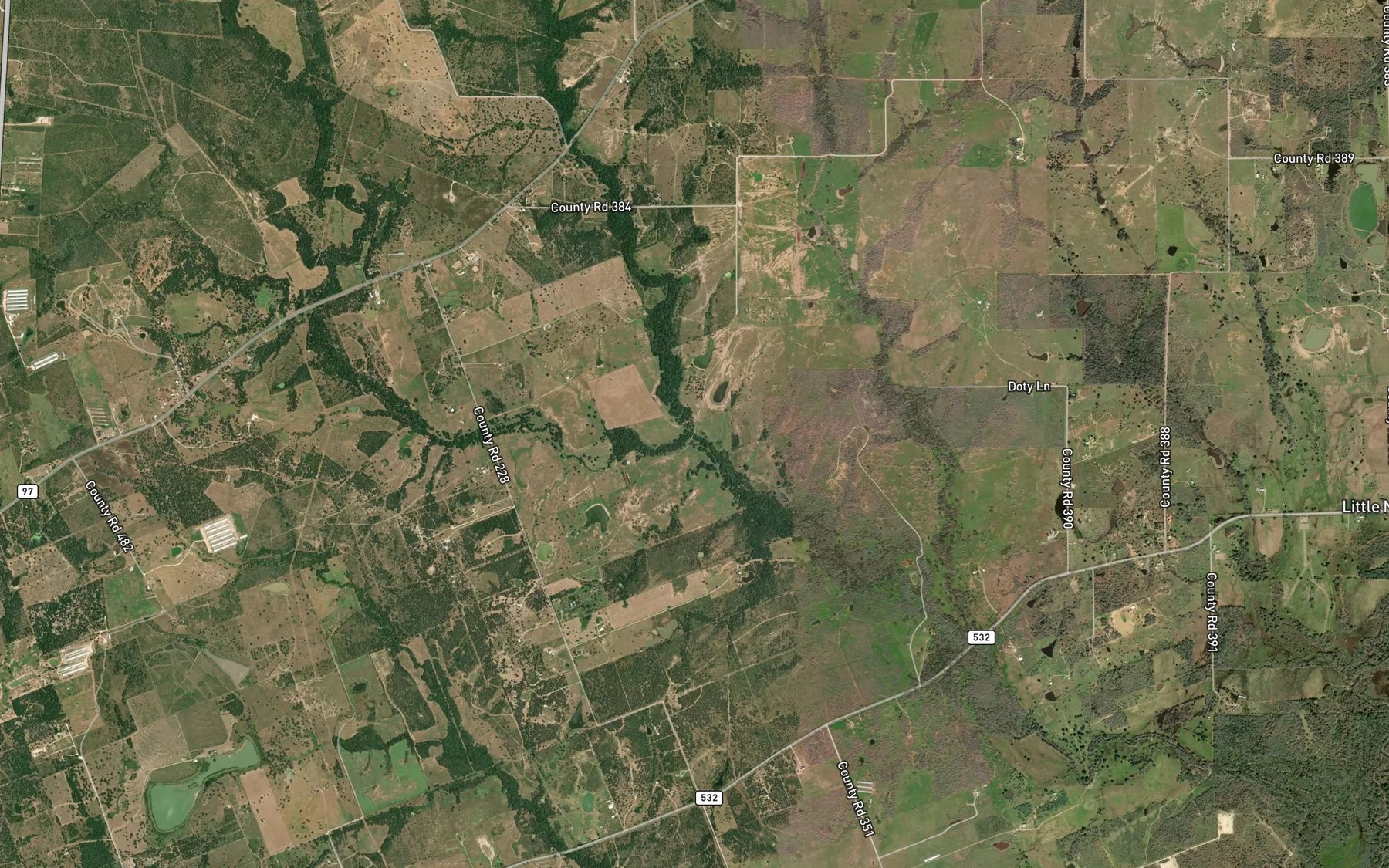 Satellite map of the Tinsley Creek