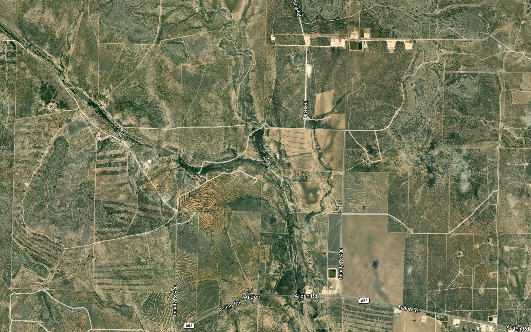 Satellite map of the Dry Rocky Creek