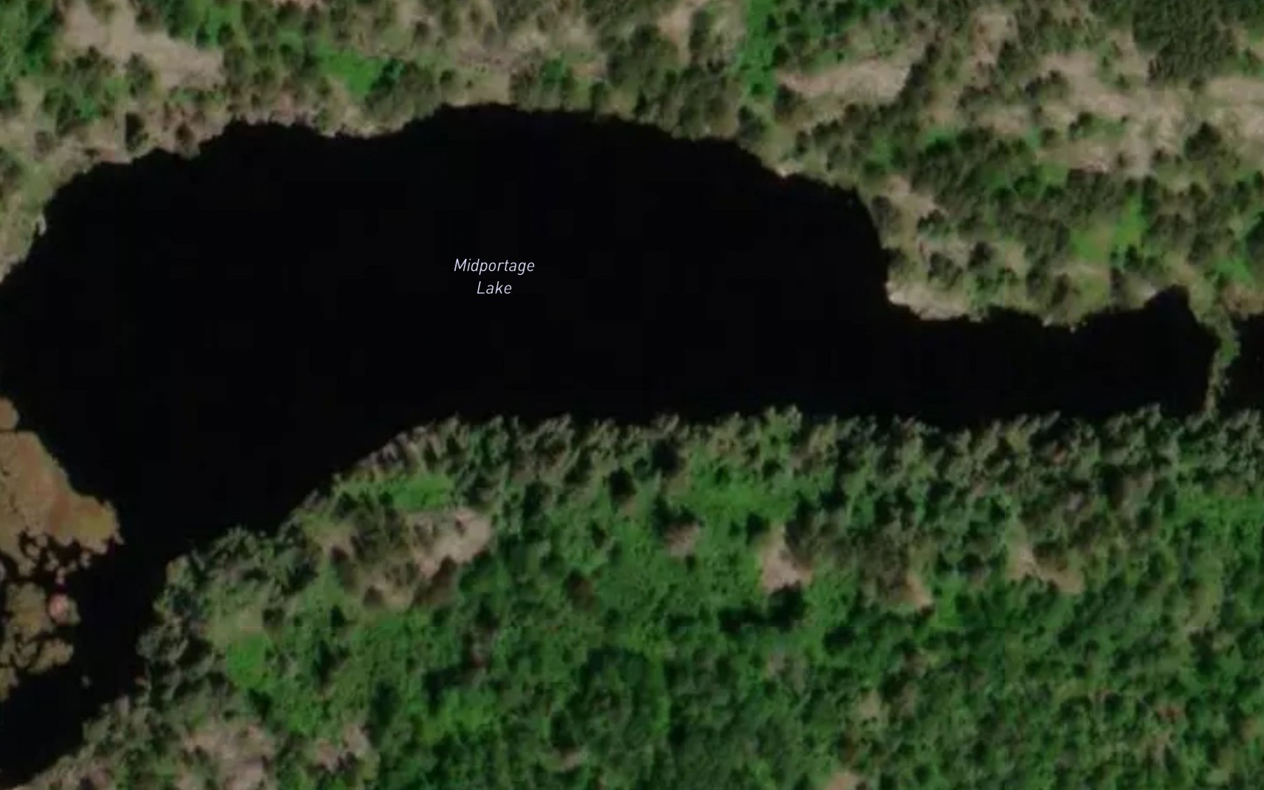 Satellite map of the Midportage Lake