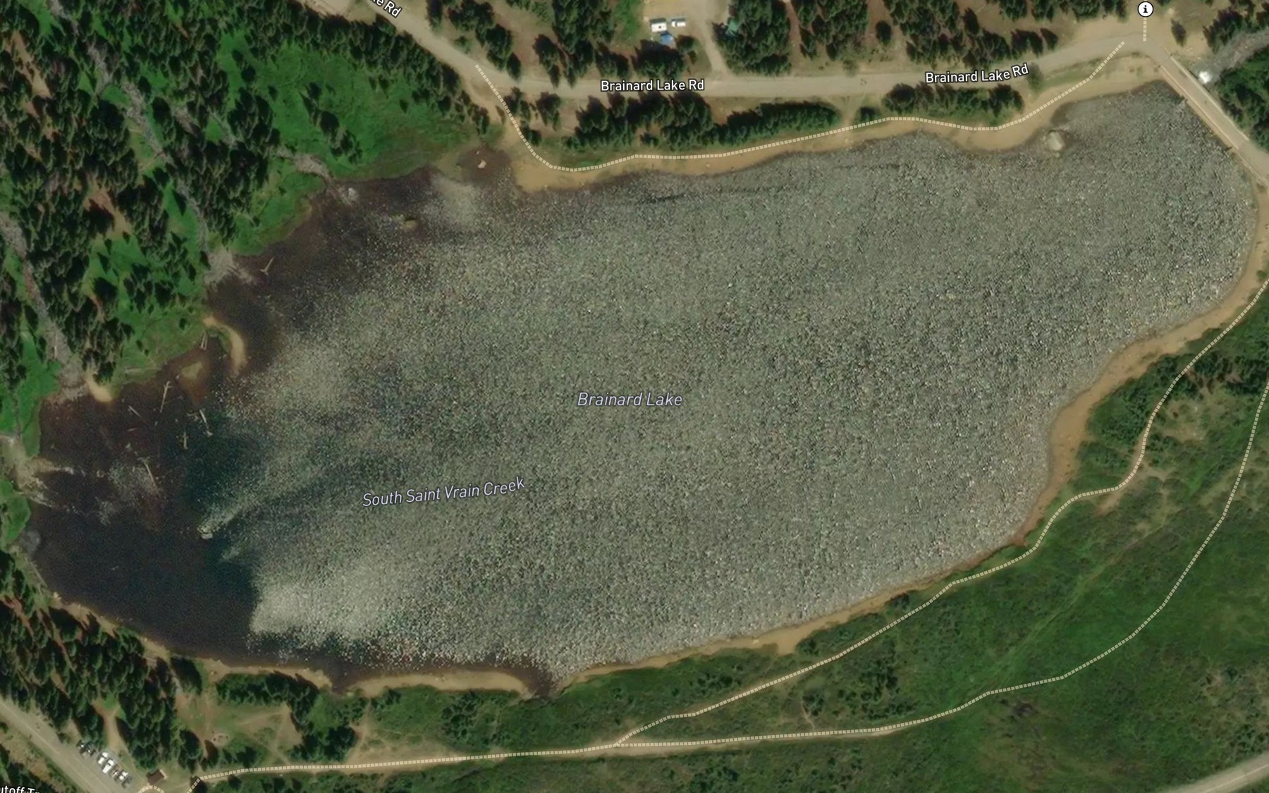 Satellite map of the Brainard Lake