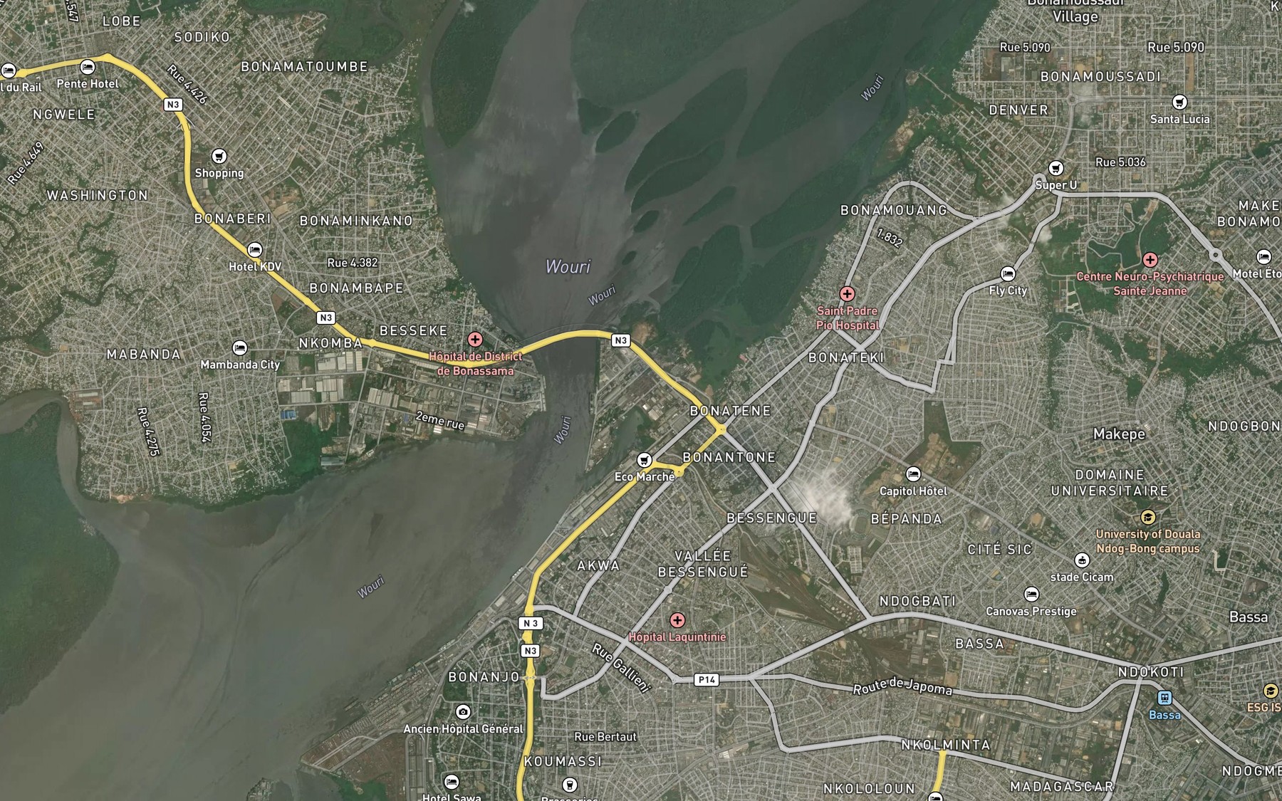 Satellite map of the Banc Wouri