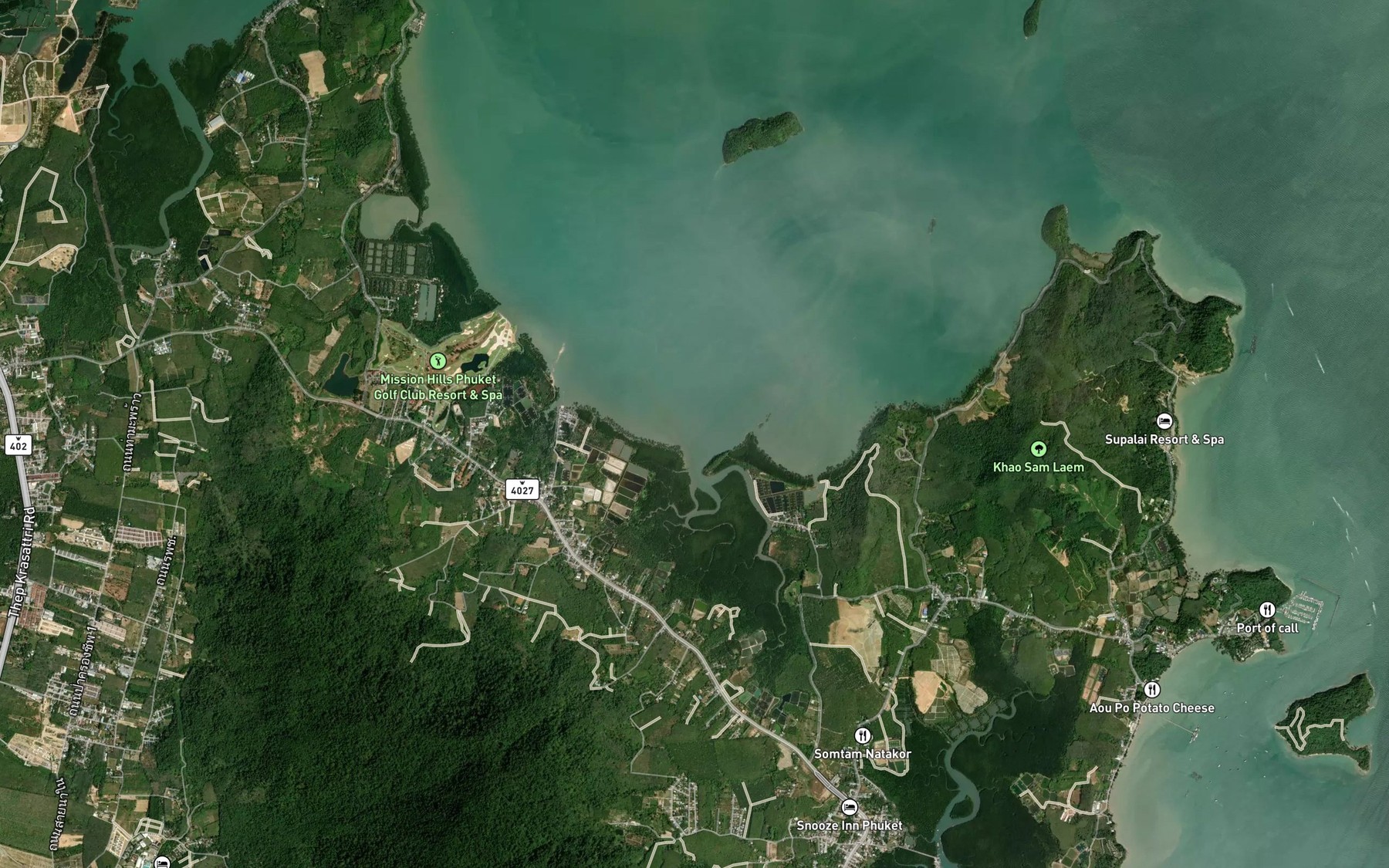Satellite map of the Khlong Ao Kung
