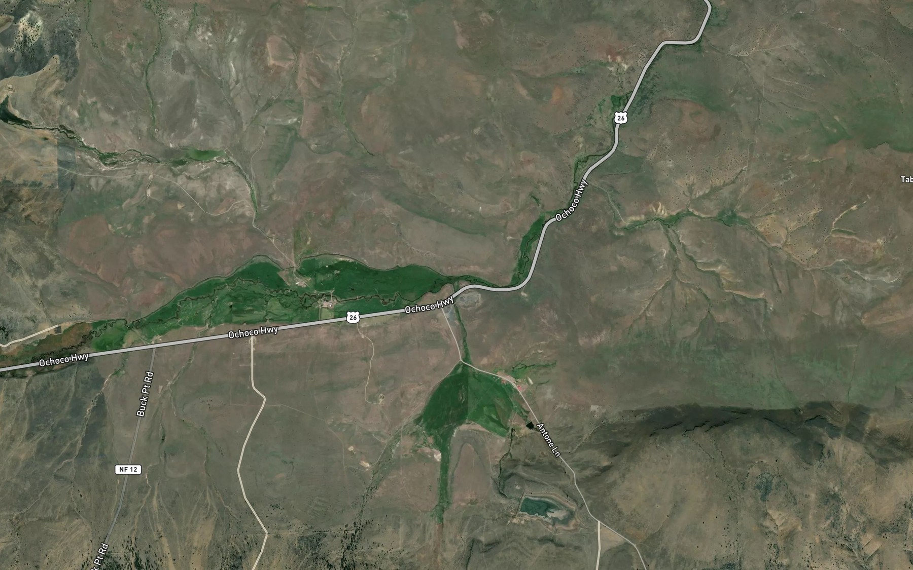 Satellite map of the Fort Creek