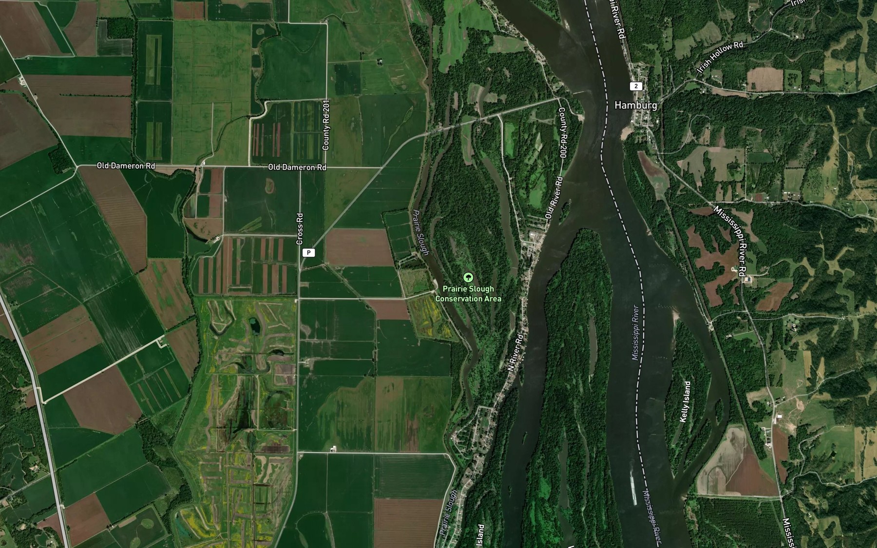 Satellite map of the Prairie Slough