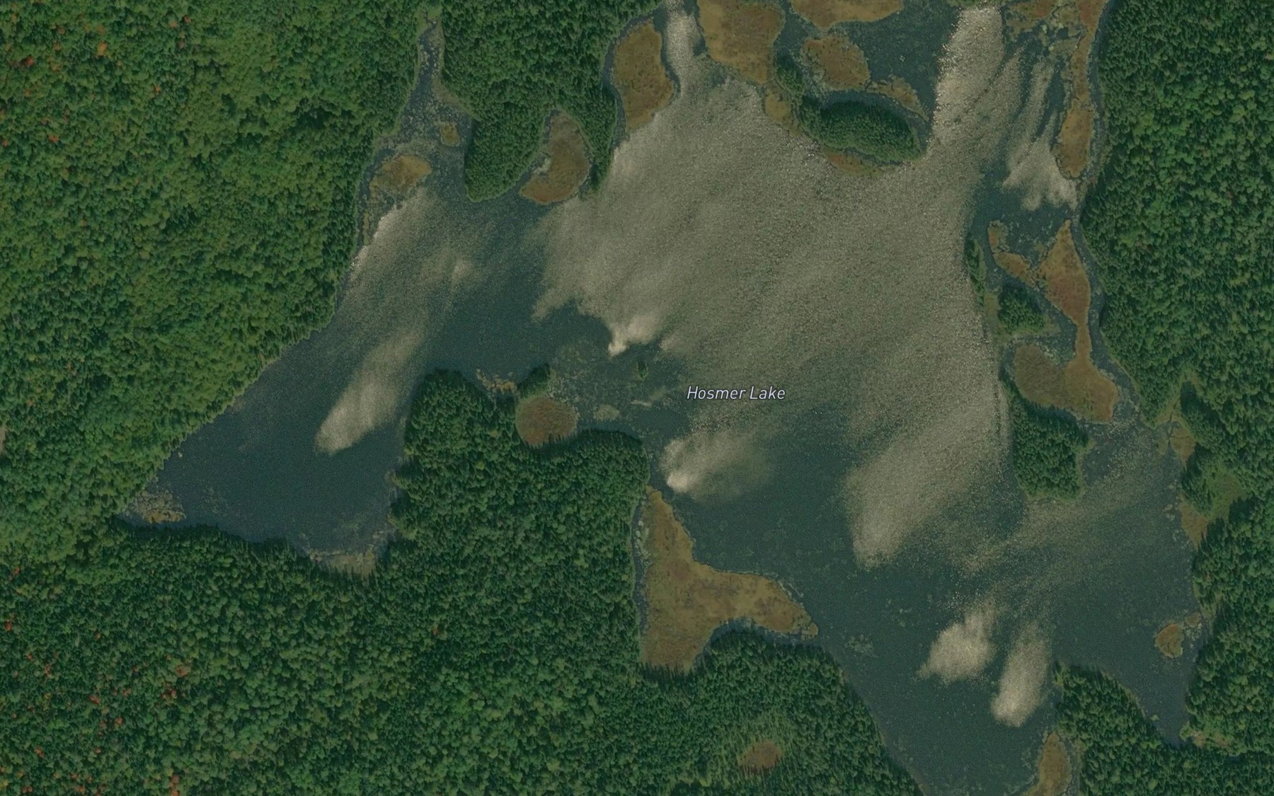 Satellite map of the Hosmer Lake