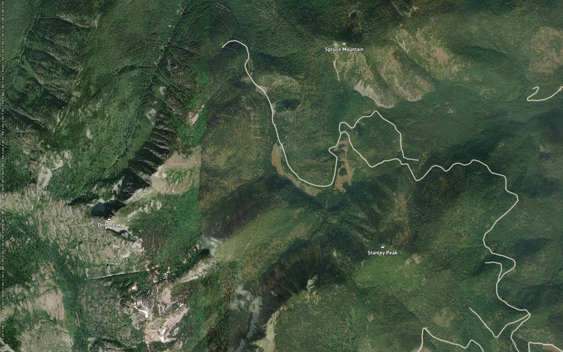 Satellite map of the Briar Creek