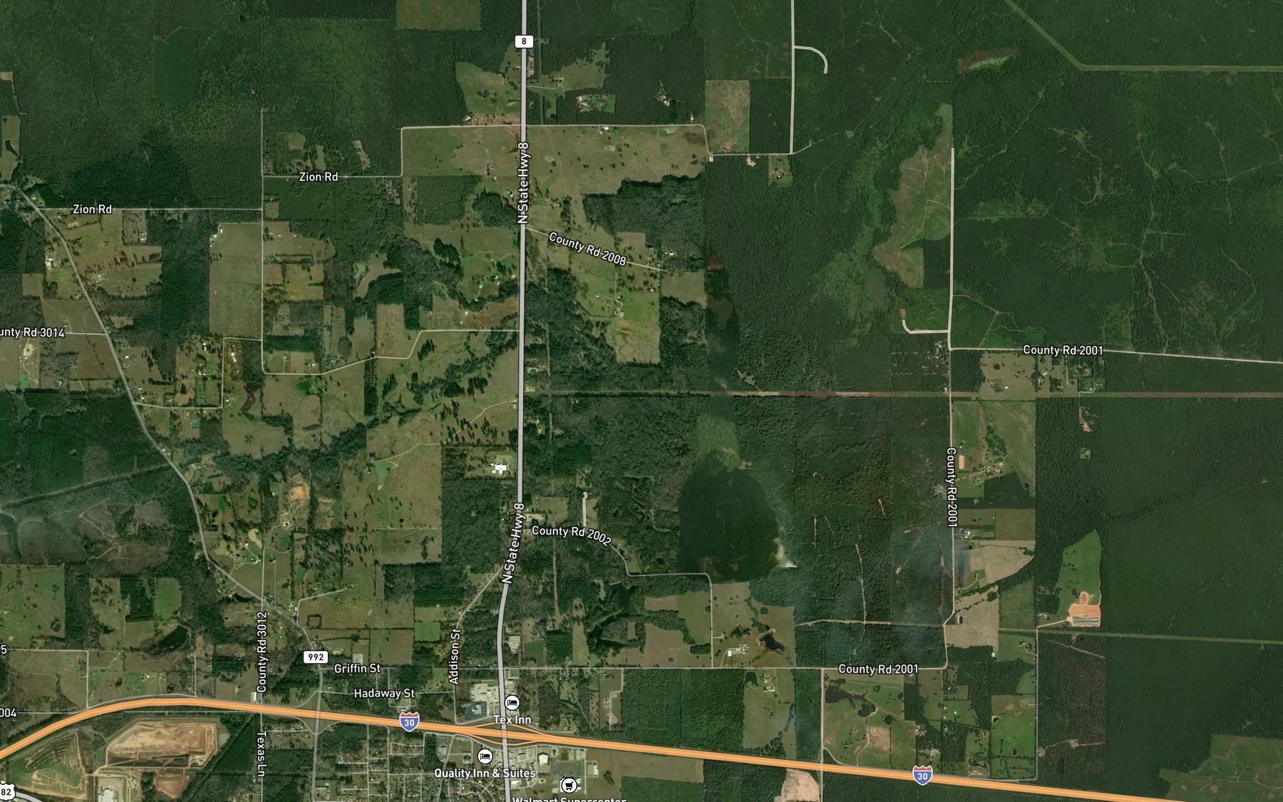 Satellite map of the Meade Creek