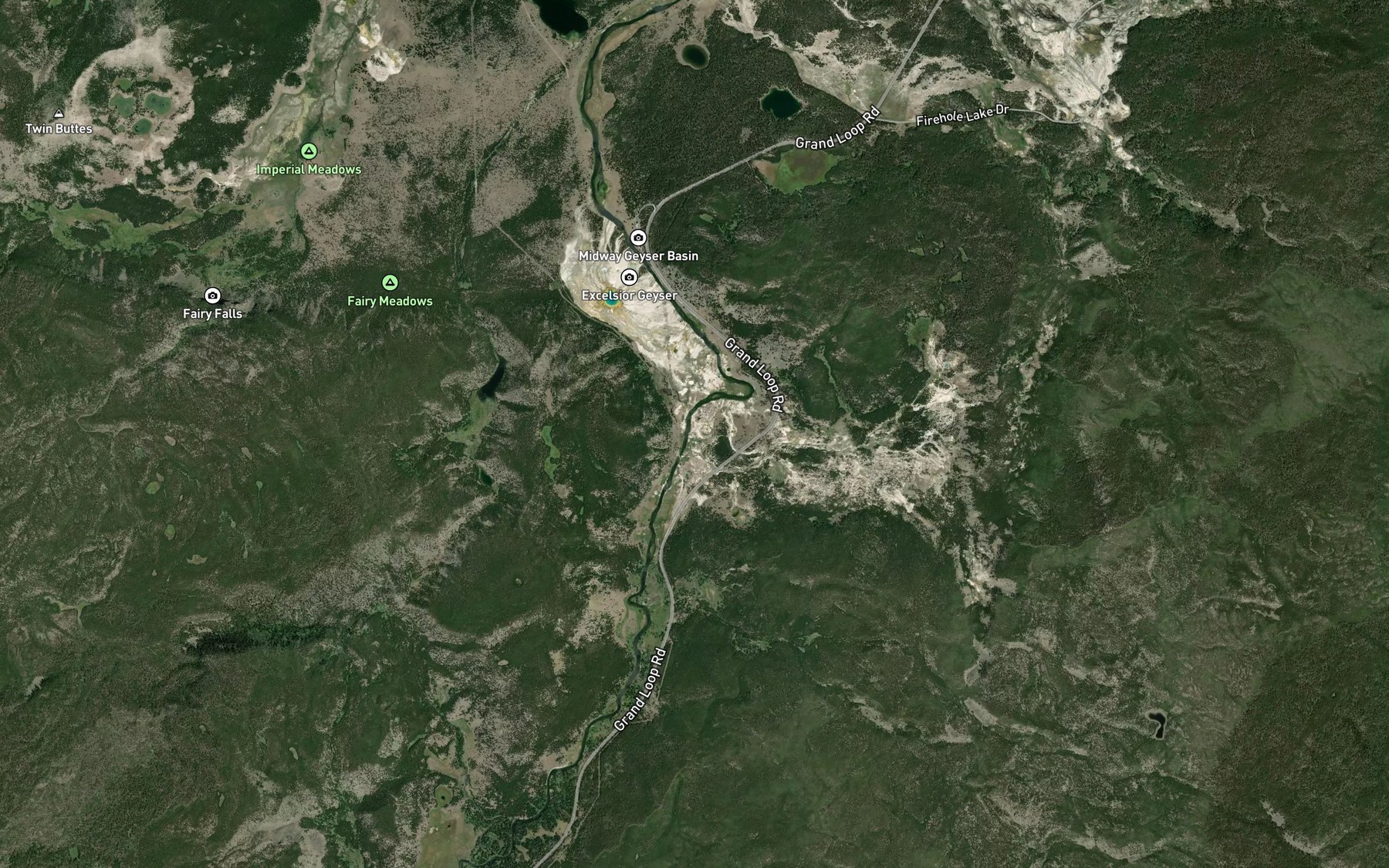 Satellite map of the River Geyser