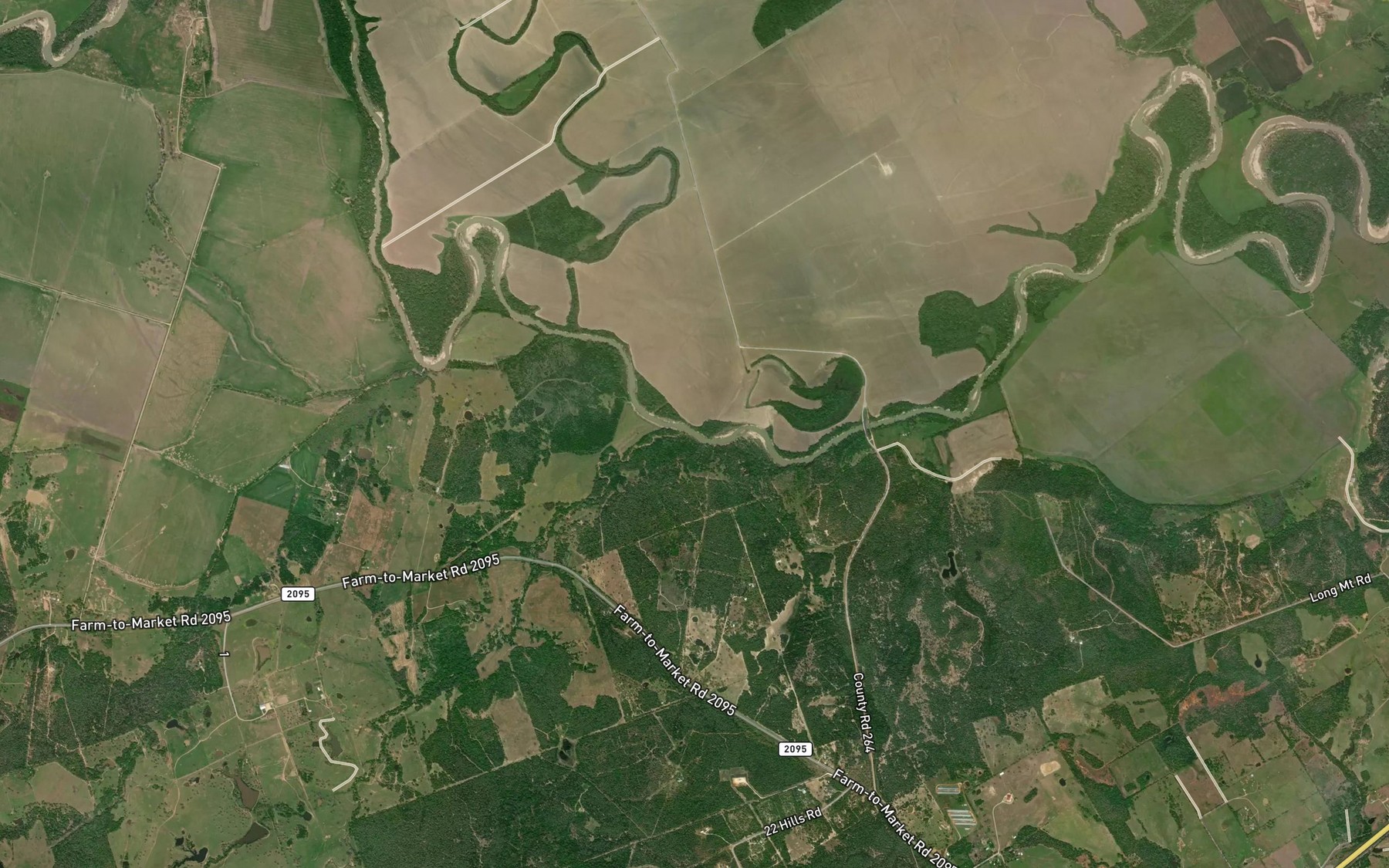 Satellite map of the Pin Oak Creek