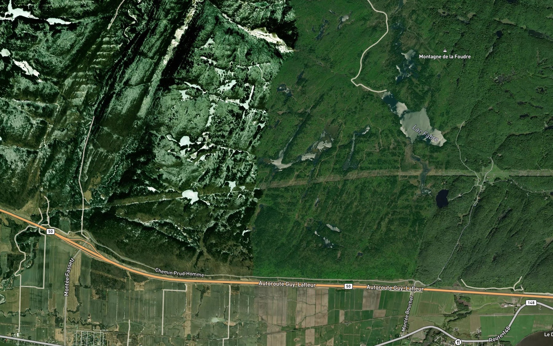 Satellite map of the Lac Angle