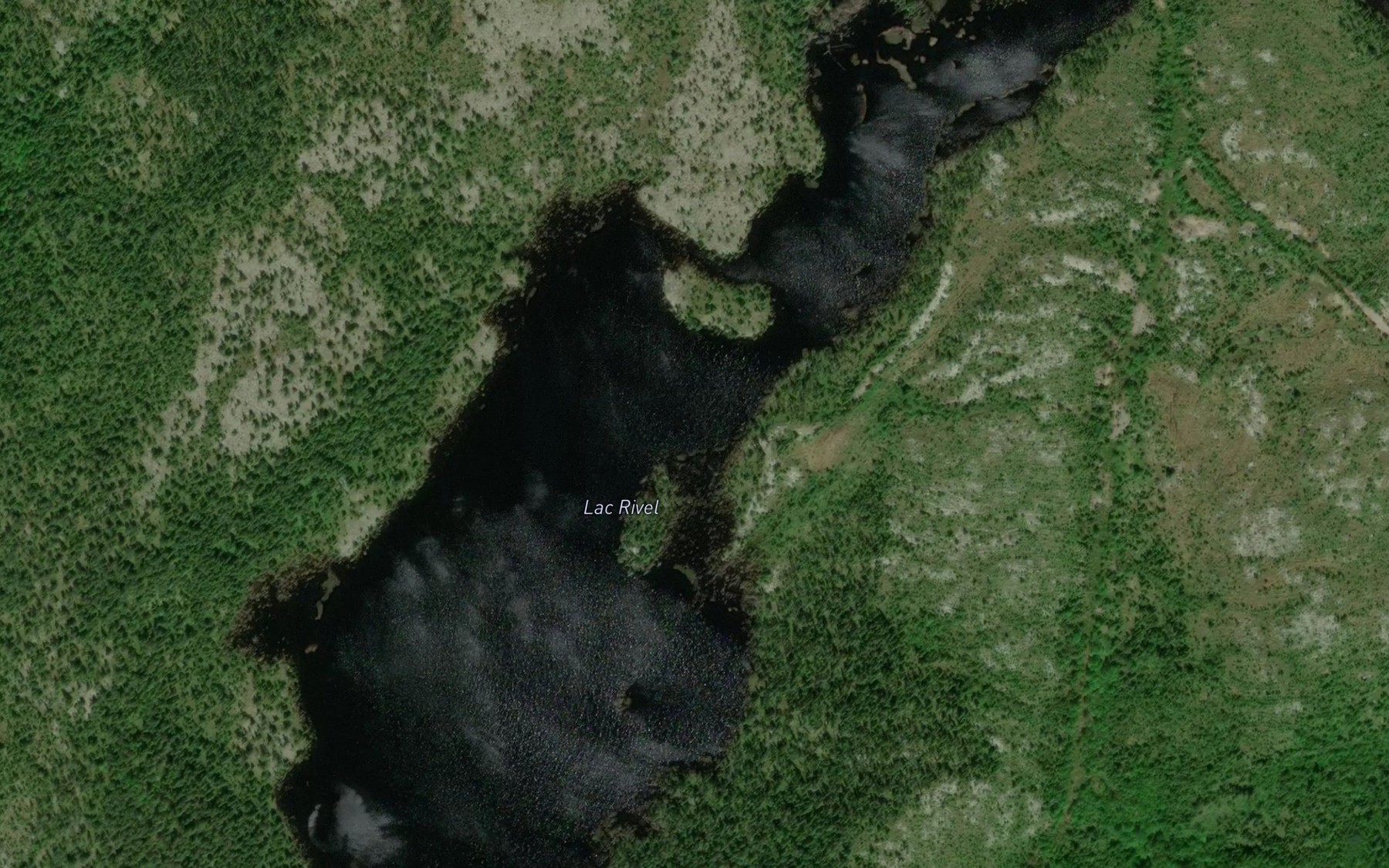 Satellite map of the Lac Rivel