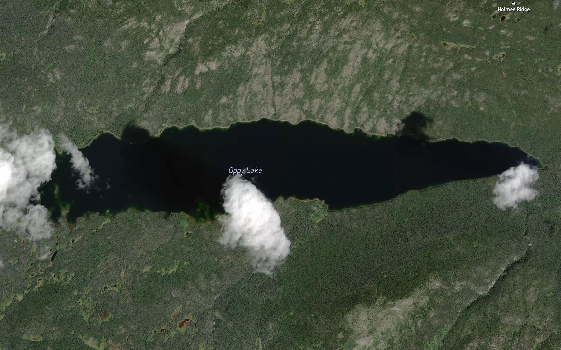 Satellite map of the Oppy Lake