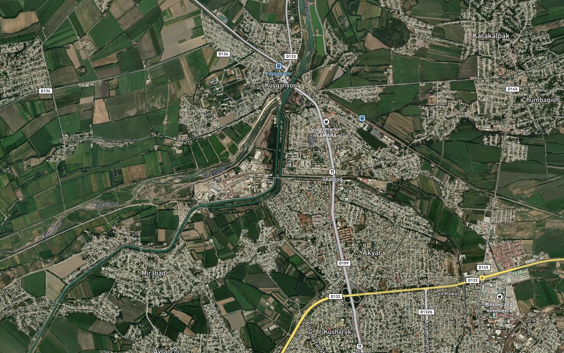 Satellite map of the Andizhansay