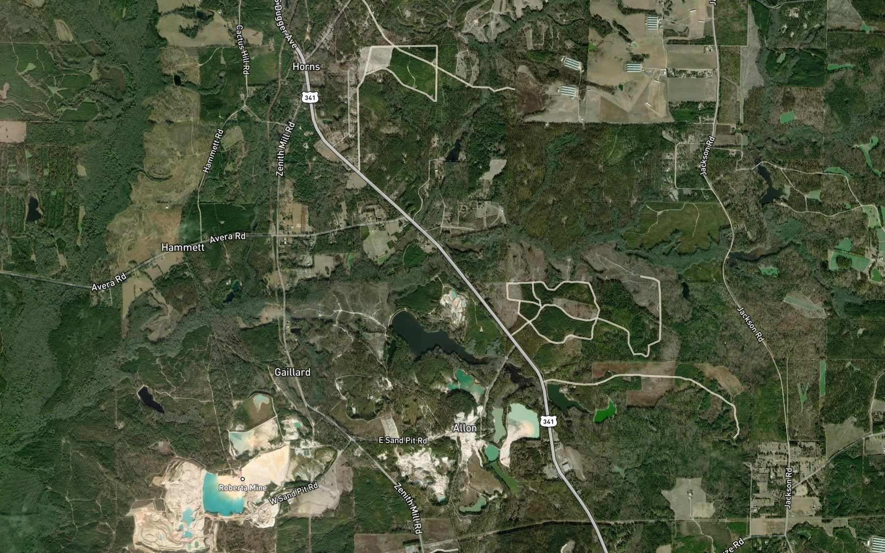Satellite map of the Lindsey Lake