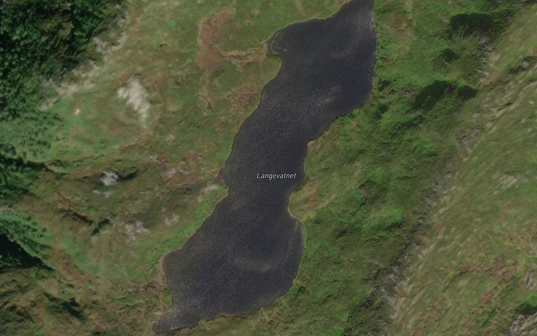 Satellite map of the Langevatnet