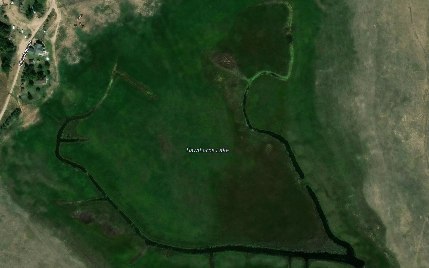 Satellite map of the Hawthorne Lake