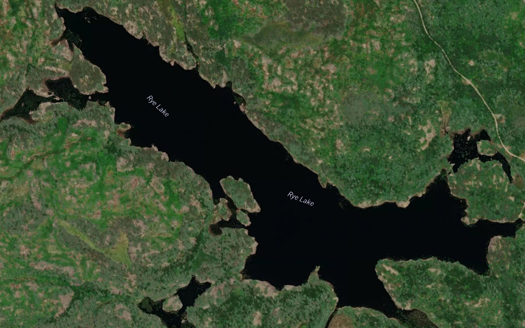 Satellite map of the Rye Lake