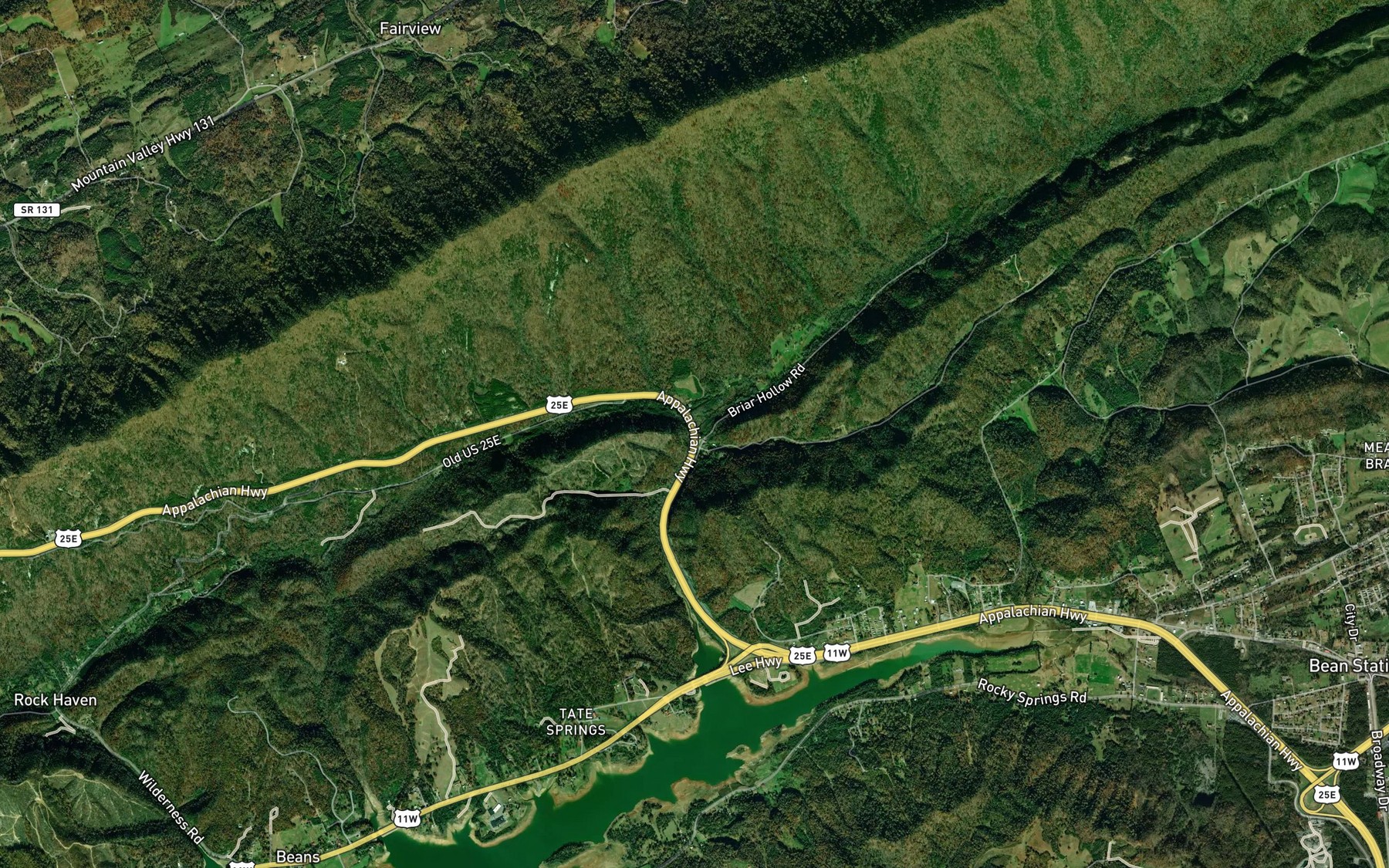 Satellite map of the Miller Branch