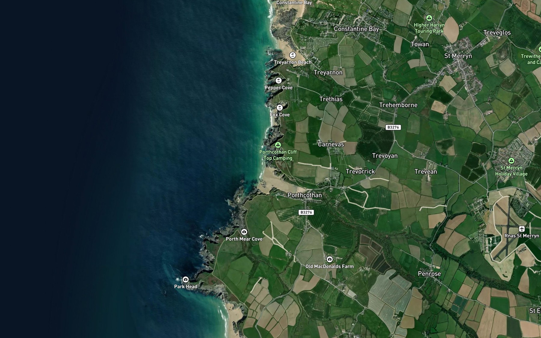 Satellite map of the Long Cove
