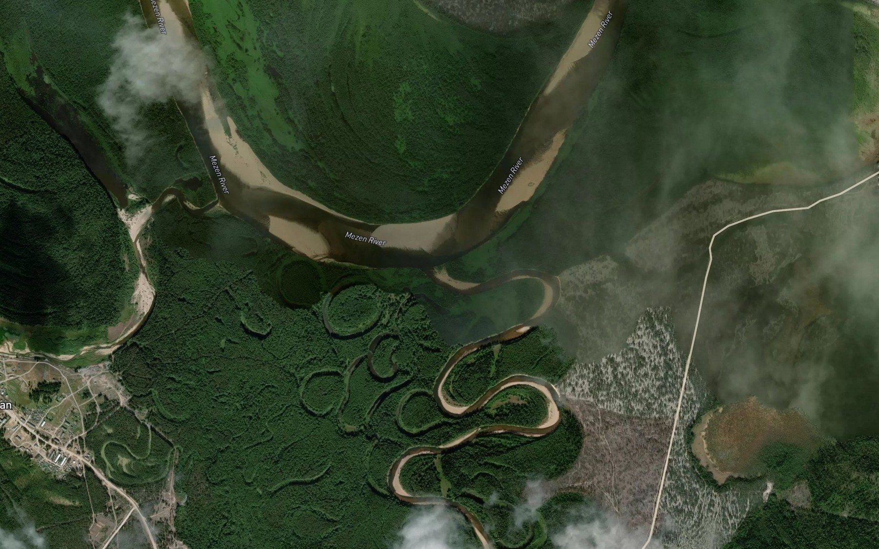Satellite map of the Bol'shaya Loptyuga
