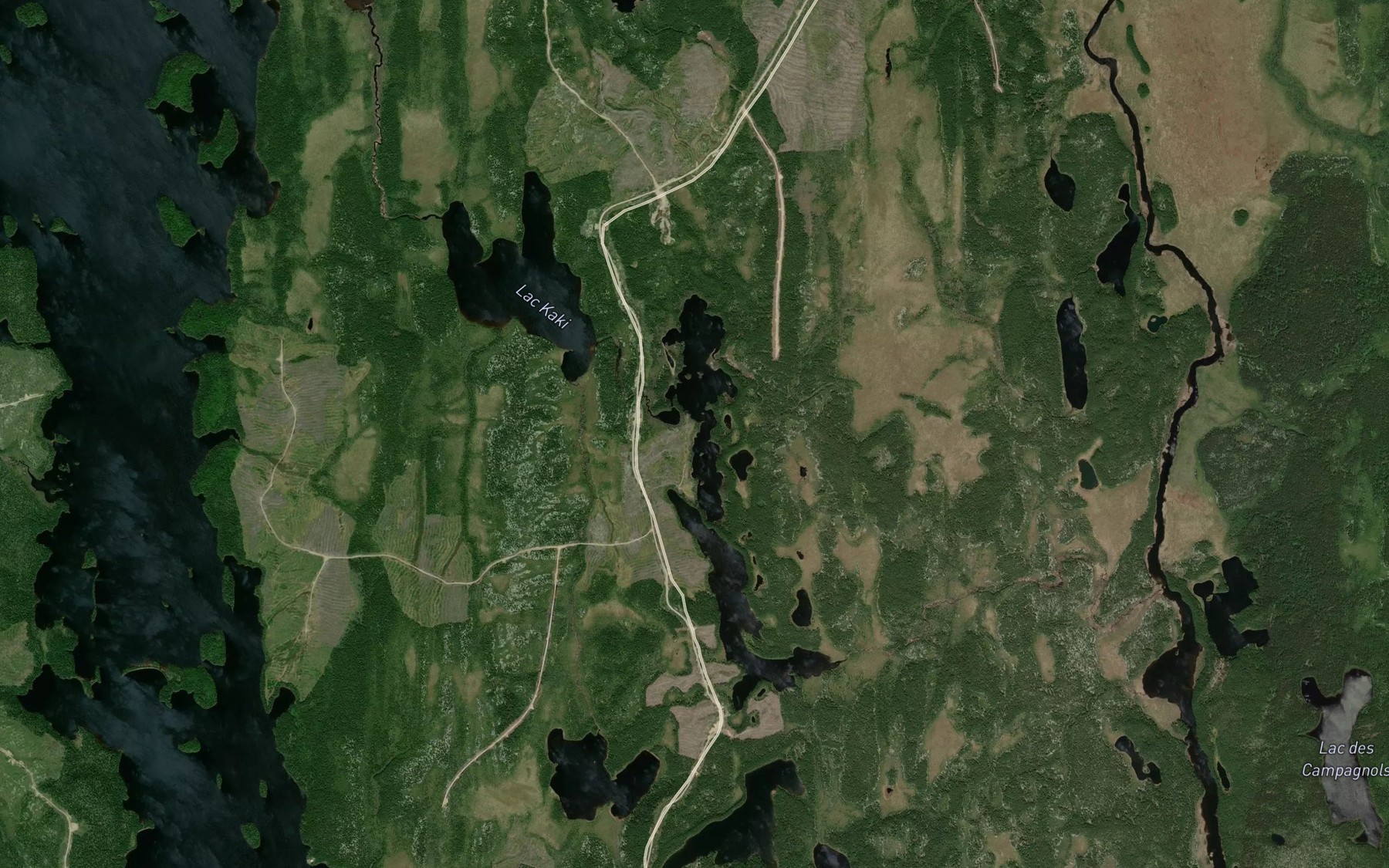 Satellite map of the Lac Bevin