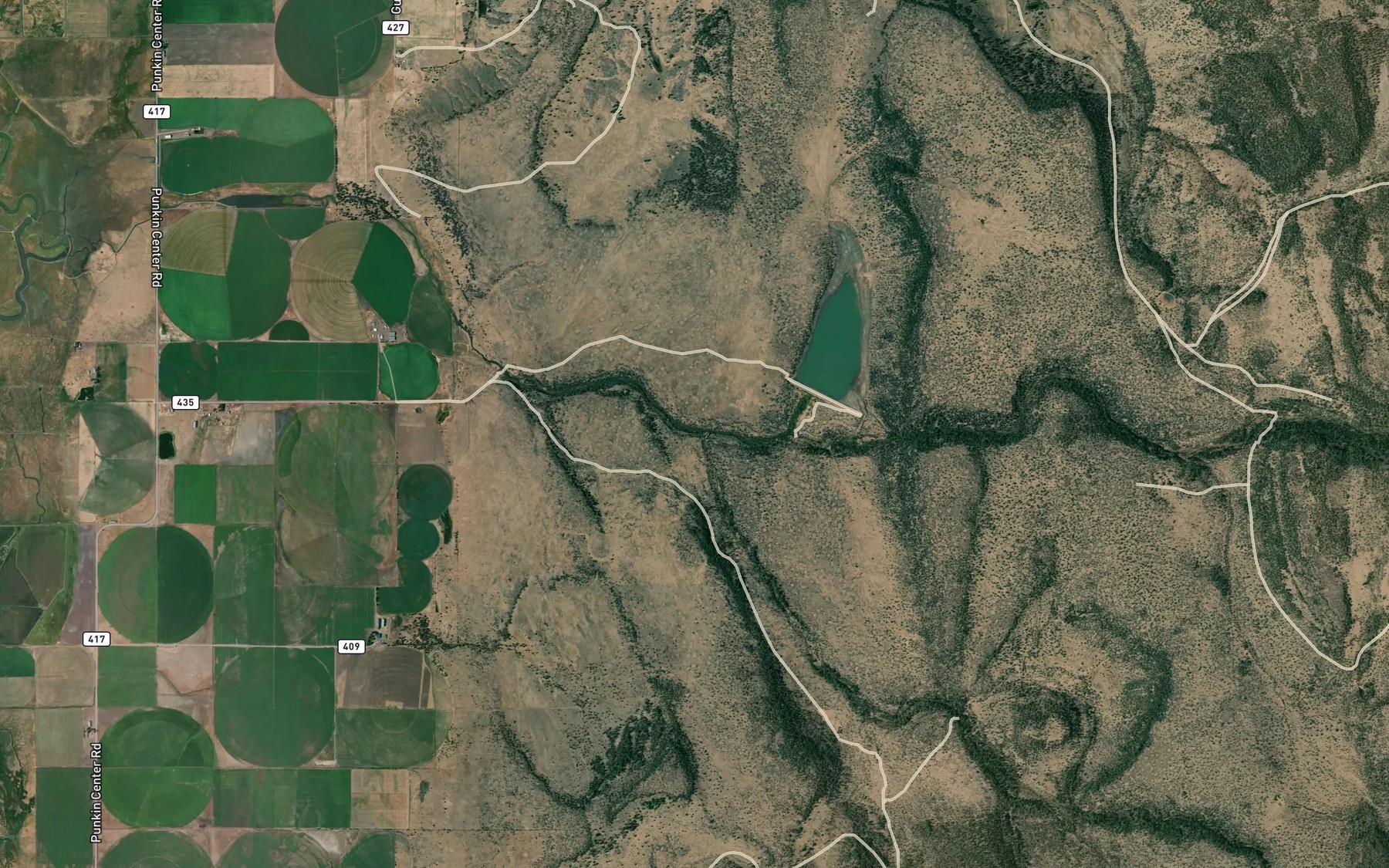 Satellite map of the East Fork Juniper Creek