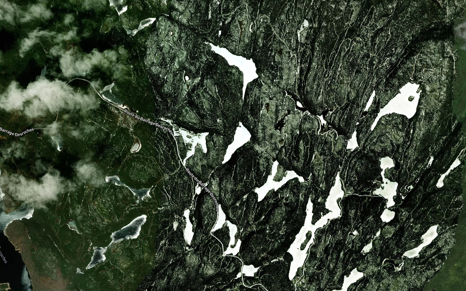 Satellite map of the Lac Simpson