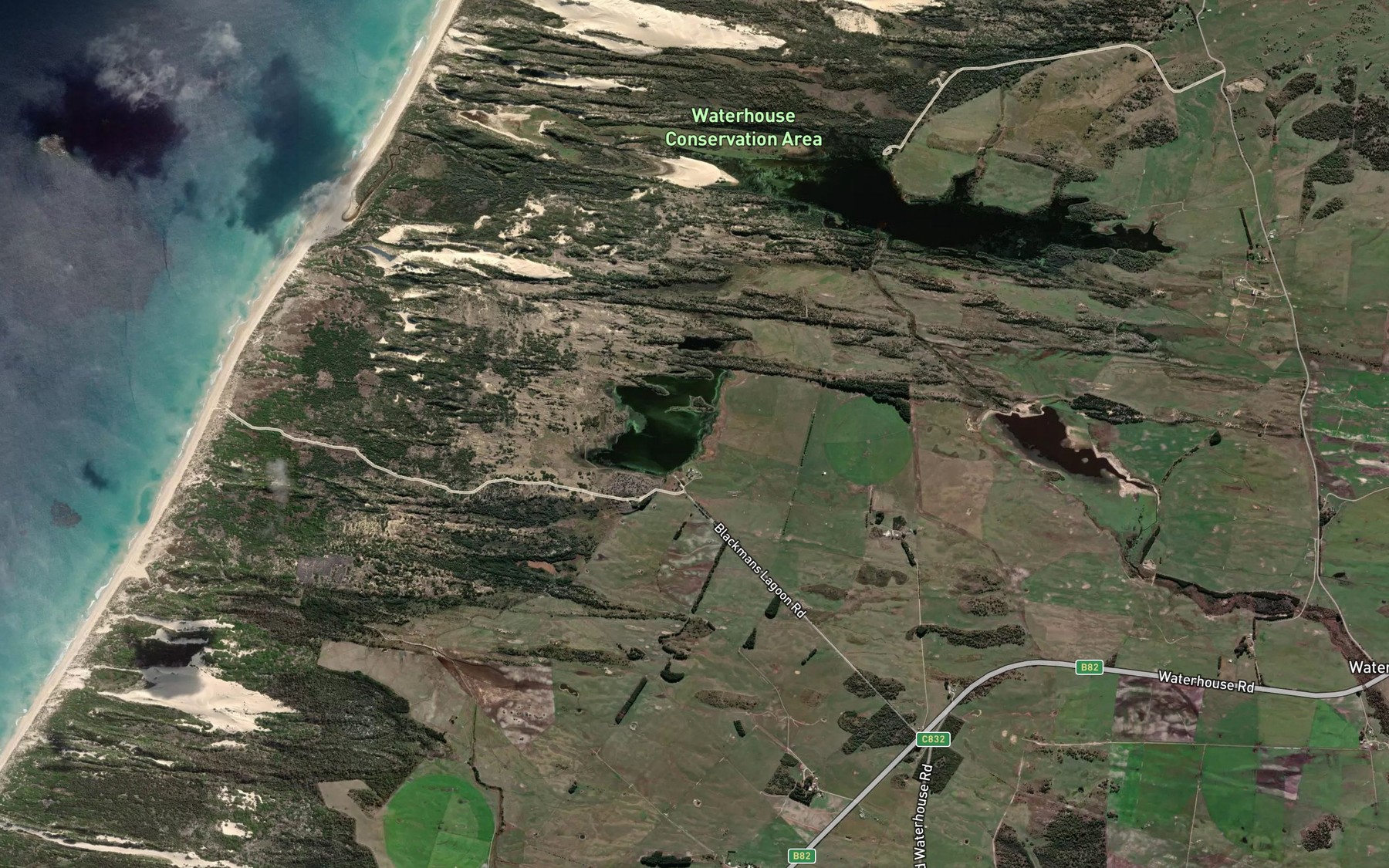 Satellite map of the Blackmans Lagoon