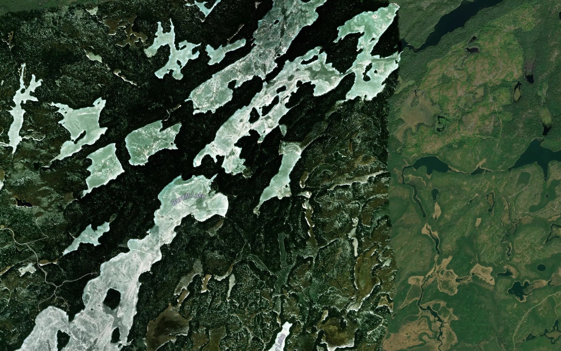 Satellite map of the Feather Lake