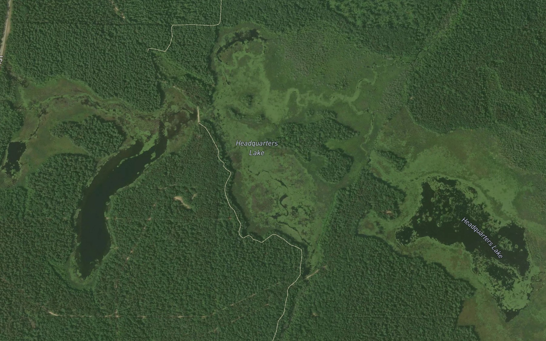 Satellite map of the Headquarters Lake